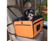 FrontPet Orange Pet Car Seat With Shoulder Strap Pet Car Carrier Dog Booster Seat