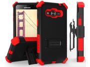 RED RUGGED TRI SHIELD CASE BELT CLIP HOLSTER FOR SAMSUNG GALAXY EXPRESS PRIME