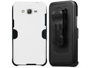 WHITE CASE BELT CLIP HOLSTER SCREEN PROTECTOR FOR SAMSUNG GALAXY GRAND PRIME