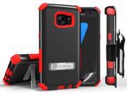 RED TRI SHIELD RUGGED STAND CASE BELT CLIP HOLSTER FOR SAMSUNG GALAXY S7