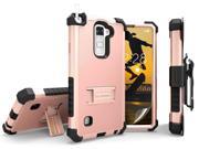 ROSE GOLD PINK TRI SHIELD CASE BELT CLIP STAND FOR LG STYLO 2 4G LS775 STYLUS 2