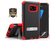 RED RUGGED TRI SHIELD RUBBER SKIN HARD CASE COVER STAND FOR SAMSUNG GALAXY S7