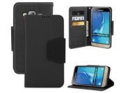 BLACK INFOLIO WALLET CREDIT CARD ID CASH CASE COVER STAND FOR SAMSUNG GALAXY J3