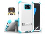 TURQUOISE WHITE TRI SHIELD RUGGED HARD CASE COVER STAND FOR SAMSUNG GALAXY S7