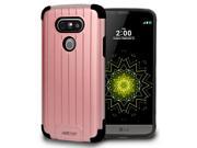 ROSE GOLD PINK MATTE METALLIC SLIM DUO SHIELD CASE RUGGED RIBBED COVER FOR LG G5