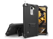 BLACK RUGGED TRI SHIELD HARD CASE COVER STAND FOR LG STYLO 2 4G LS775 STYLUS 2