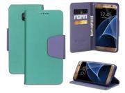 MINT PURPLE INFOLIO WALLET CREDIT CARD ID CASE STAND FOR SAMSUNG GALAXY S7 EDGE