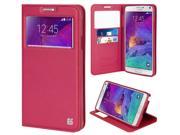 PINK INFOLIO WINDOW WALLET CREDIT ID CARD CASE STAND FOR SAMSUNG GALAXY NOTE 4