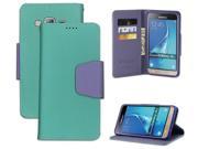 MINT PURPLE WALLET CREDIT CARD ID CASE COVER STAND FOR SAMSUNG GALAXY AMP PRIME