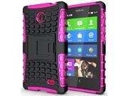 PINK GRENADE RUGGED TPU SKIN HARD CASE COVER STAND FOR NOKIA X PHONE A110 X
