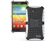 WHITE GRENADE GRIP RUGGED TPU SKIN HARD CASE COVER STAND FOR LG OPTIMUS L70