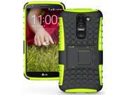 NEON LIME GREEN GRENADE GRIP TPU SKIN HARD CASE COVER STAND FOR LG G2 MINI PHONE