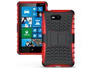 RED GRENADE RUGGED TPU SKIN HARD CASE COVER STAND FOR AT T NOKIA LUMIA 820 PHONE