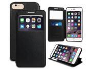 BLACK WINDOW VIEW WALLET CREDIT ID CARD SLOT CASE STAND FOR APPLE iPHONE 7