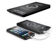 BLACK QI WIRELESS CHARGER PAD 4000mAh PORTABLE BATTERY POWER BANK FOR CELL PHONE