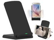 BLACK 3 COIL WIRELESS CHARGER STAND DESKTOP CHARGING STATION PAD FOR CELL PHONE