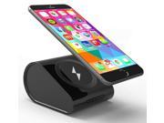 BLACK QI WIRELESS CHARGER PAD STAND 10400mAh PORTABLE POWER BANK FOR CELL PHONE