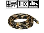 PREMIUM 12FT S PDIF Optical Fiber Toslink Digital Audio Cable Gold Plated Dolby DTS