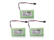 EBL 3 Pack Cordless Phone 2.4V 1400MAH Rechargeable Battery for Uniden BT1007 BT1015 BT904 BP904 Uniden BBTY0651101 BBTY0707001 and more