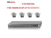 Upgradable Hikvision 4CH NVR DS 7604NI E1 4P with 4ports POE and Hikvision 4xDS 2CD2335 I 3MP outside IR POE IP camera kits ONVIF With 2.8 or 4mm lens