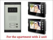 7 LCD Monitor Wired Video Door Phone with 380TVL Camera 2 Way voice talking Night Vision 1 Unit outdoor 2 Unit Indoor Apartment Audio Visual Entry Intercom Sy