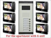 7 LCD Monitor Wired Video Door Phone with 380TVL Camera 2 Way voice talking Night Vision 1 Unit outdoor 6 Unit Indoor Apartment Audio Visual Entry Intercom Sy