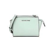 MICHAEL Michael Kors Selma Mini Messenger Saffiano Leather Shiny Rhodium Color Celadon