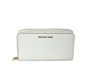 MICHAEL Michael Kors Adele Double Zip Wallet Small Pebble 18K Color Optic White