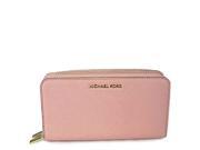 MICHAEL Michael Kors Adele Double Zip Wallet Small Pebble 18K Color Pale Pink