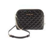MICHAEL Michael Kors Cindy Large Dome Crossbody Quilted Costa Lamb 18K Color Black