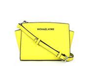 MICHAEL Michael Kors Selma Mini Messenger Saffiano Leather Shiny Rhodium Color Canary