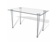 vidaXL Transparent Glass Top Dining Table vidaXL Transparent Glass Top Dining Table