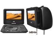 Pyle PDH9 9 Portable Swivel TFT DVD Player USB SD Input Car Headrest Case New