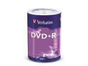 100pcs VERBATIM DVD R 16X 4.7GB Silver Branded Logo Media Disc Tape Wrap 96526