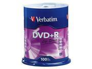 New 100pcs VERBATIM Life Series DVD R 16X Branded Logo 4.7GB Media Disc Spindle 97175
