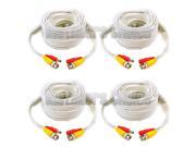 4 x 10ft Security Camera Cable CCTV Video Power Wire BNC RCA White Cord DVR Lot