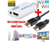Wii to HDMI Converter Adapter 1080p HD Video 3.5mm Audio Output 6FT HDMI Cable