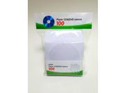 100 CD DVD White Paper Sleeve with Clear Window and Flap Envelopes