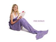 Mermaid Tail Blanket Mermaid Crochet Blanket for Adult and Kids All Season Sleeping Bag Kids Purple