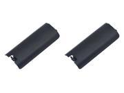 Games Tech 2 x Black Replacment Battery Cover for Nintendo Wii Controller Remote