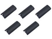 Games Tech 5 x Black Replacment Battery Cover for Nintendo Wii Controller Remote