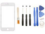Games Tech White Front Outer Glass Lens Screen Replacement with Tools for iPhone 6 4.7
