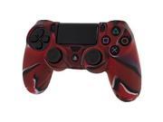ZedLabz soft silicone rubber skin grip cover for Sony PS4 controller with ribbed handle camo red