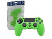 ZedLabz soft silicone rubber skin grip cover for Sony PS4 controller with ribbed handle green