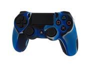 ZedLabz soft silicone rubber skin grip cover for Sony PS4 controller with ribbed handle camo blue