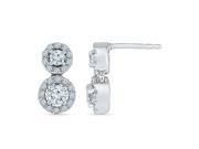 TOGETHER US DIAMOND COLLECTION 10 KT White Gold Two Stone White Round Diamond Fashion Earring 1.00 Cttw