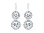 TOGETHER US DIAMOND COLLECTION Sterling Silver Two Stone White Diamond Fashion Earring 0.50 Cttw