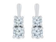 TOGETHER US DIAMOND COLLECTION 10 KT White Gold Two Stone White Round Diamond Fashion Earring 0.75 Cttw