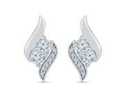 TOGETHER US DIAMOND COLLECTION Sterling Silver Two Stone White Diamond Fashion Earring 0.33 Cttw