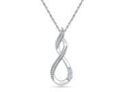 TOGETHER US DIAMOND COLLECTION Sterling Silver Two Stone White Round Diamond Fashion Pendant 0.12 Cttw